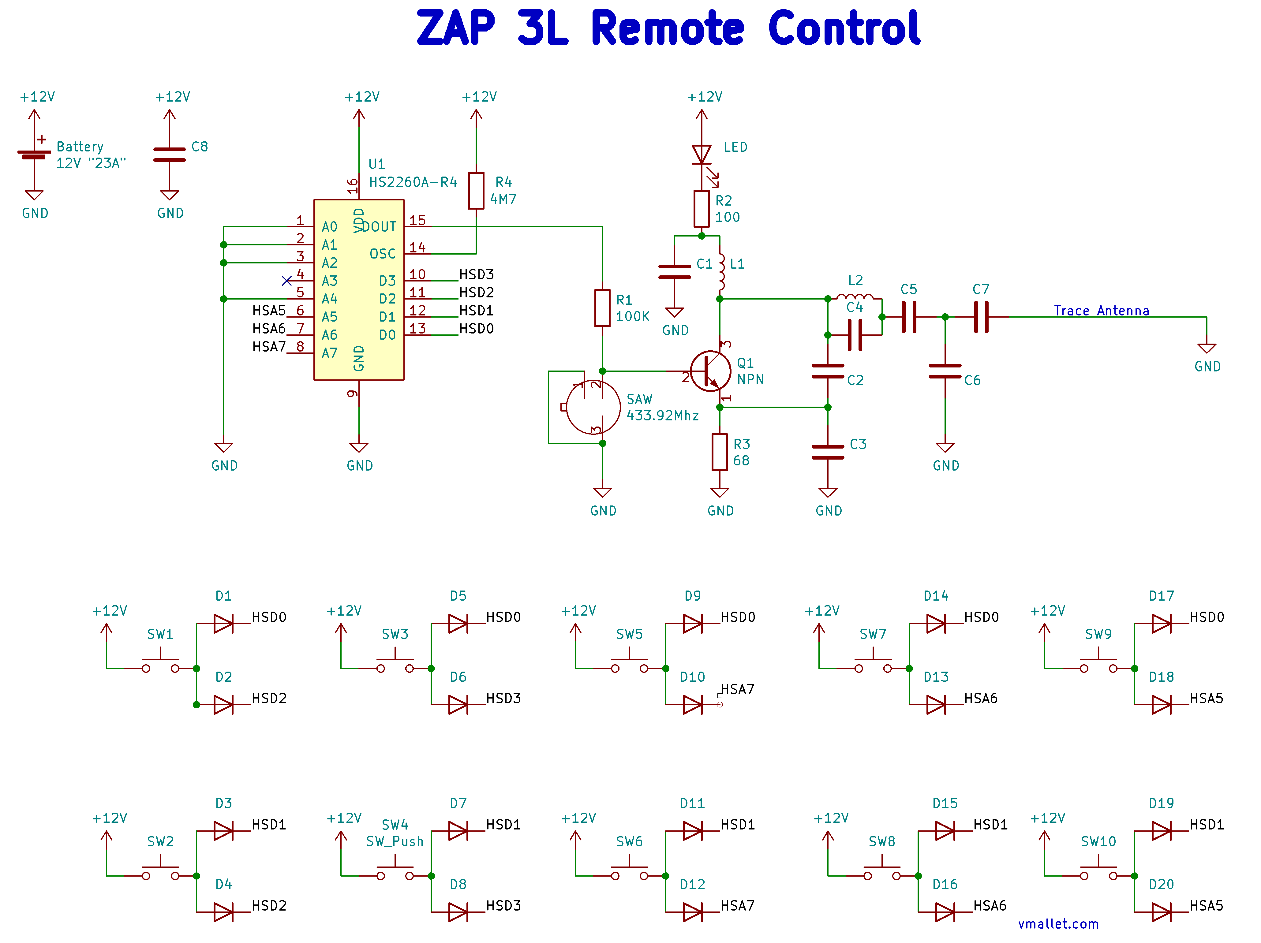 Zap Remote Outlet Switch (10-BH9938U) and Zap Remote Control (8 Buttons)